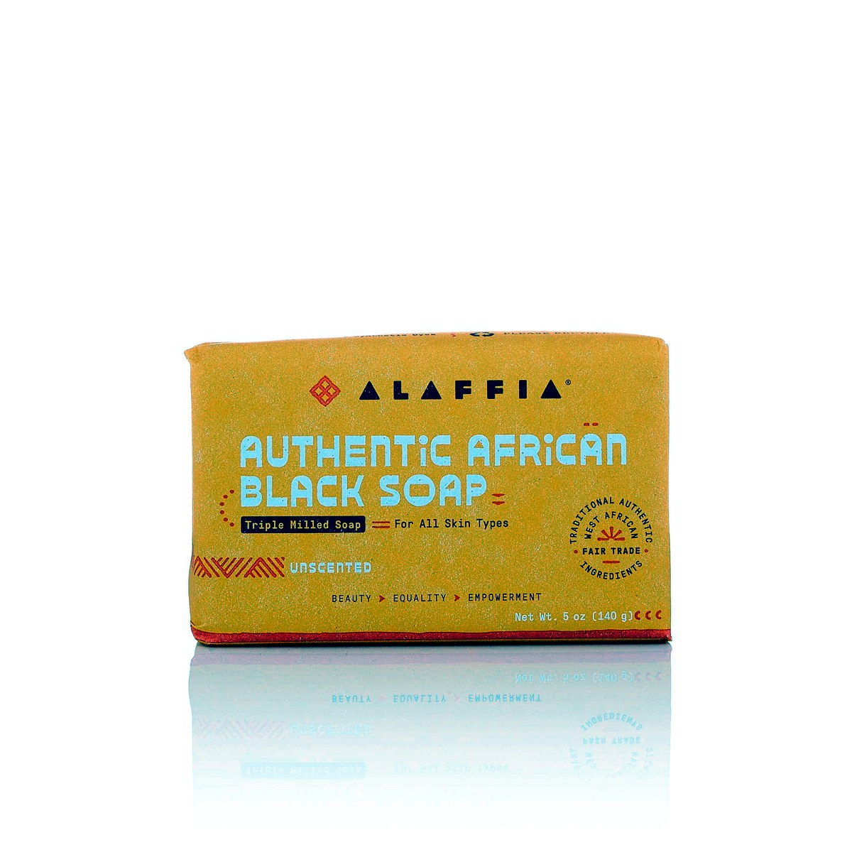 Alaffia Authentic African Black Soap Triple Milled, Unscented, 5 oz