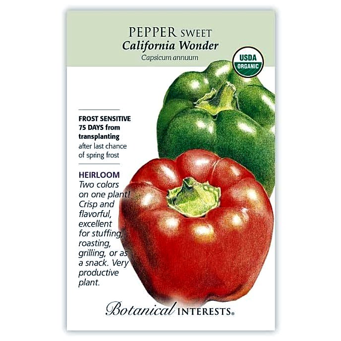 Organic California Wonder Sweet Pepper Seeds