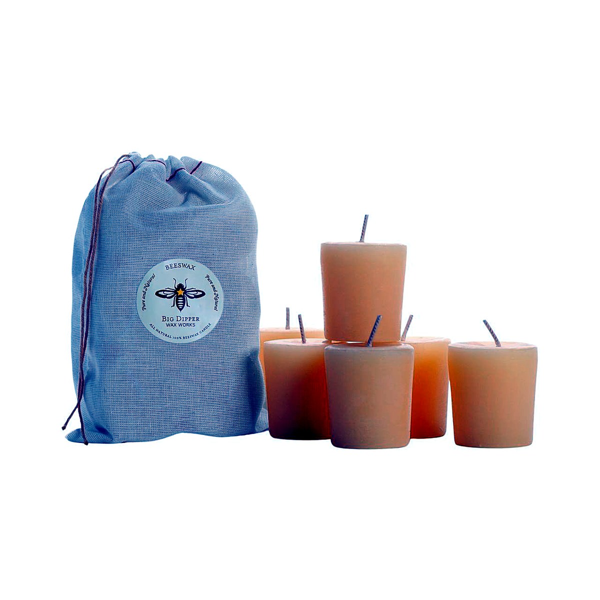 Big Dipper Wax Works Beeswax Aromatherapy Votive Candles, Balance Lavender & Peppermint, 6-Pack