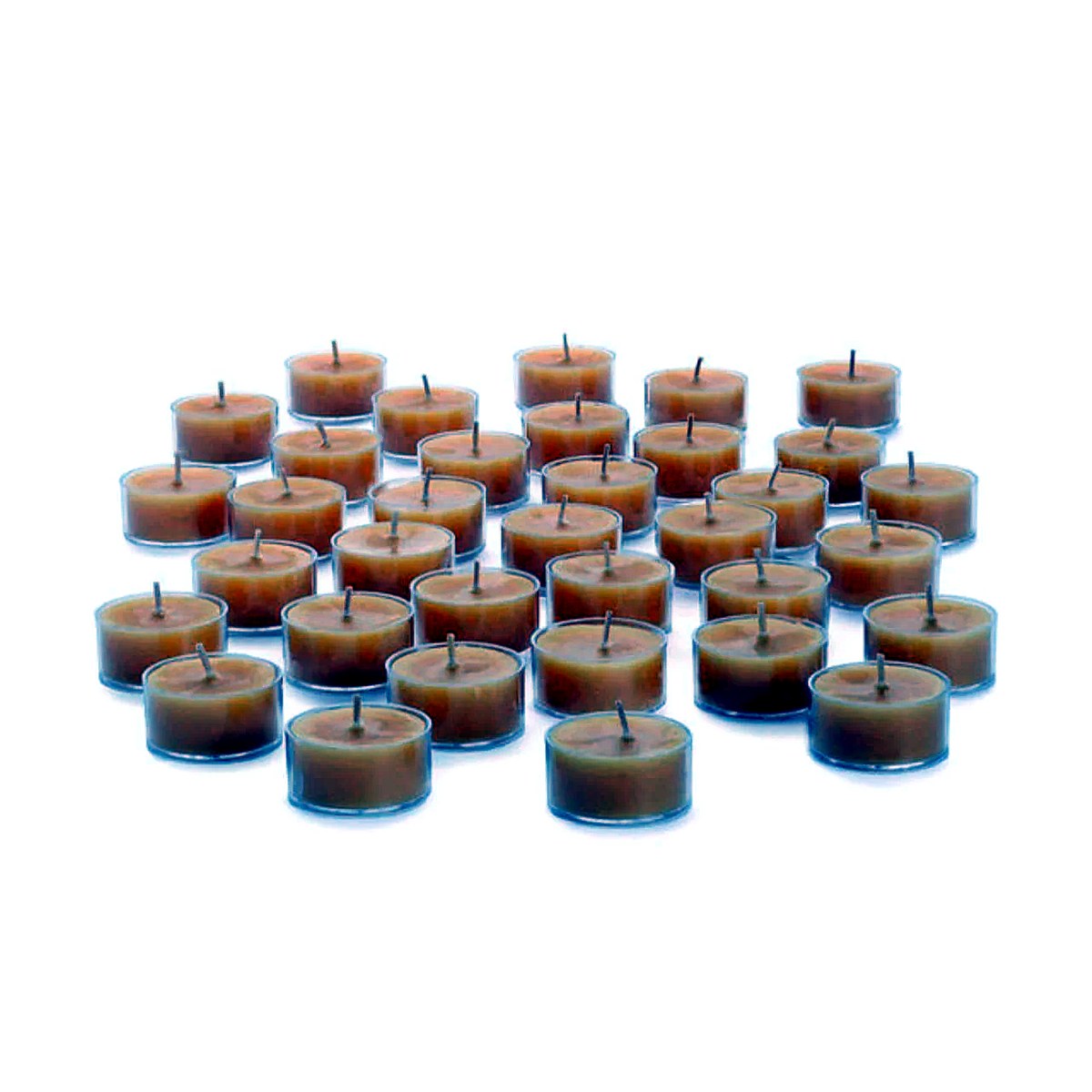Big Dipper Wax Works Pure Beeswax Tea Light Candles, Case of 48 with Clear Cups