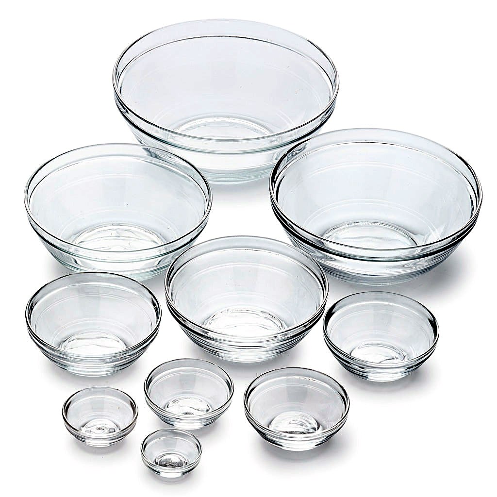 Duralex Le Gigogne Clear Stackable Glass Bowl Set, 10-Piece