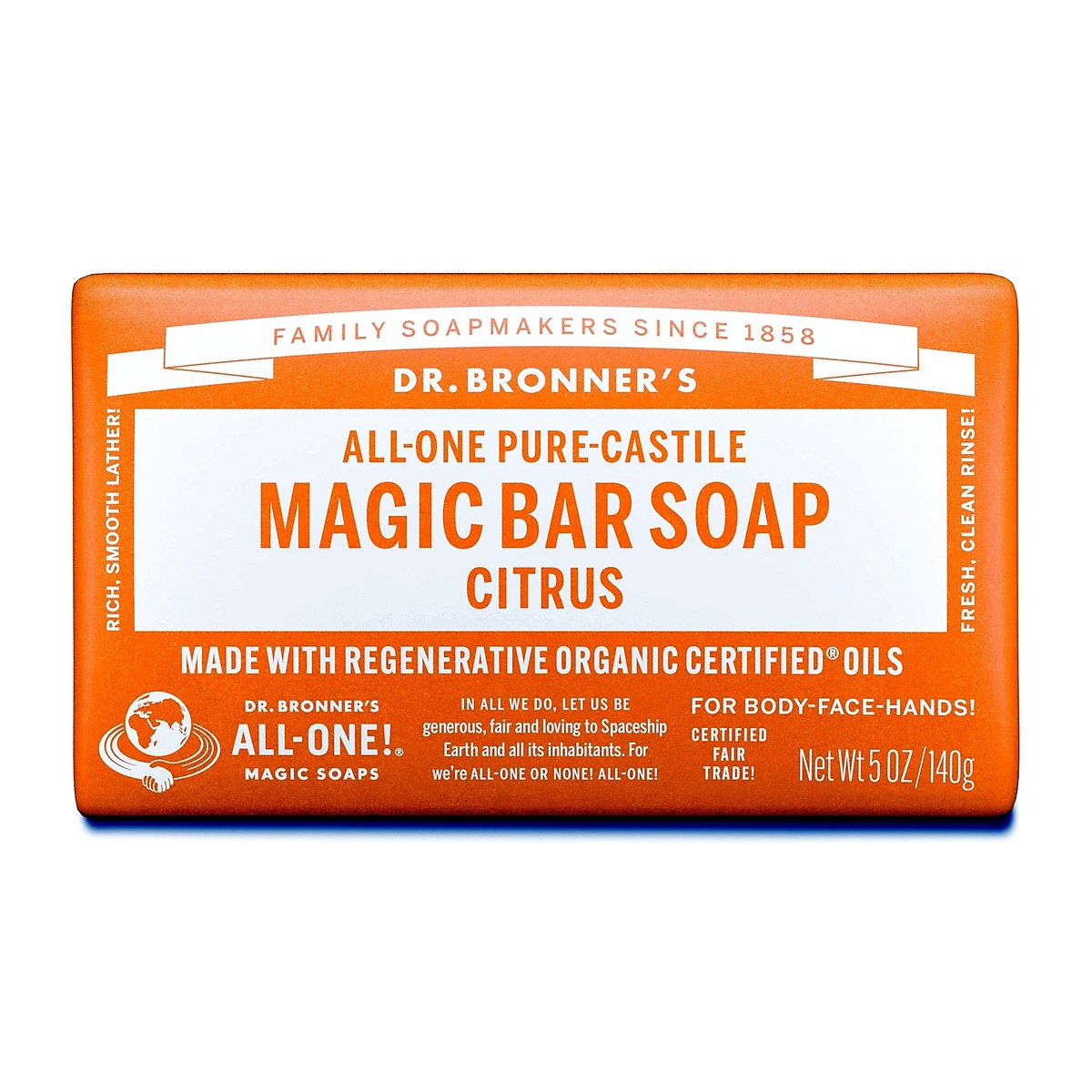 Pure-Castile Bar Soap, Citrus — 5 oz