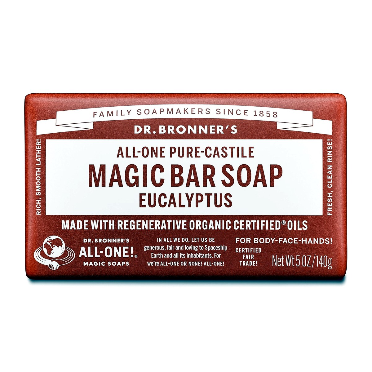 Pure-Castile Bar Soap, Eucalyptus — 5 oz
