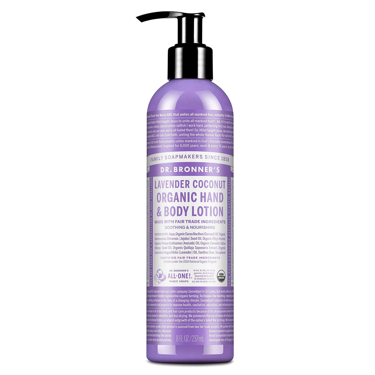 Organic Hand & Body Lotion, Lavender Coconut — 8 oz