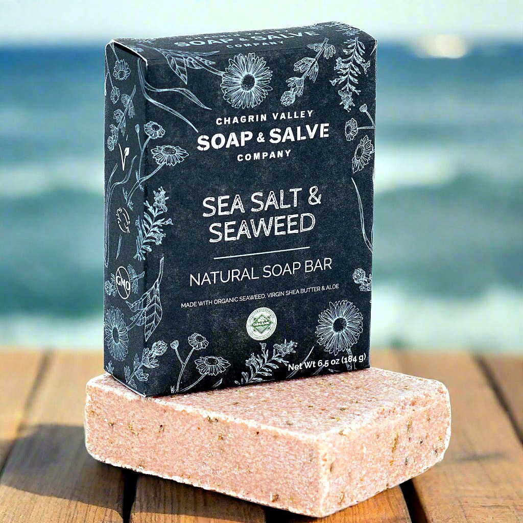 Natural Soap Bar, Sea Salt & Seaweed — 6.2 oz