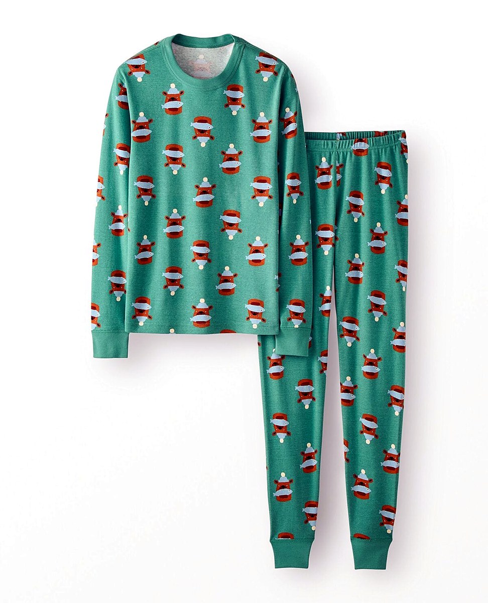 Adult Holiday Long John Pajama Set — Classic Print
