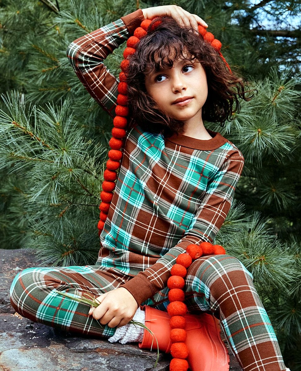 Kids HannaJams Plaid Pajama Set — Harvest Plaid