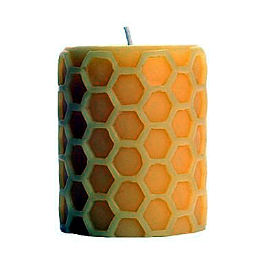 Honeycomb Pure Beeswax Pillar Candle β 3" x 3.5"