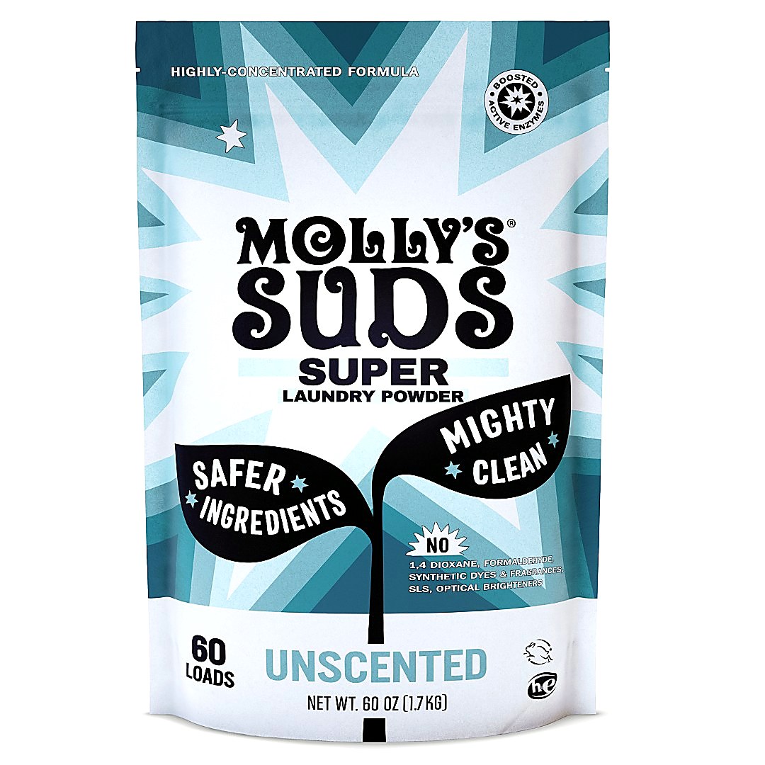 Super Powder Laundry Detergent with Enzymes, Unscented — 60 Loads