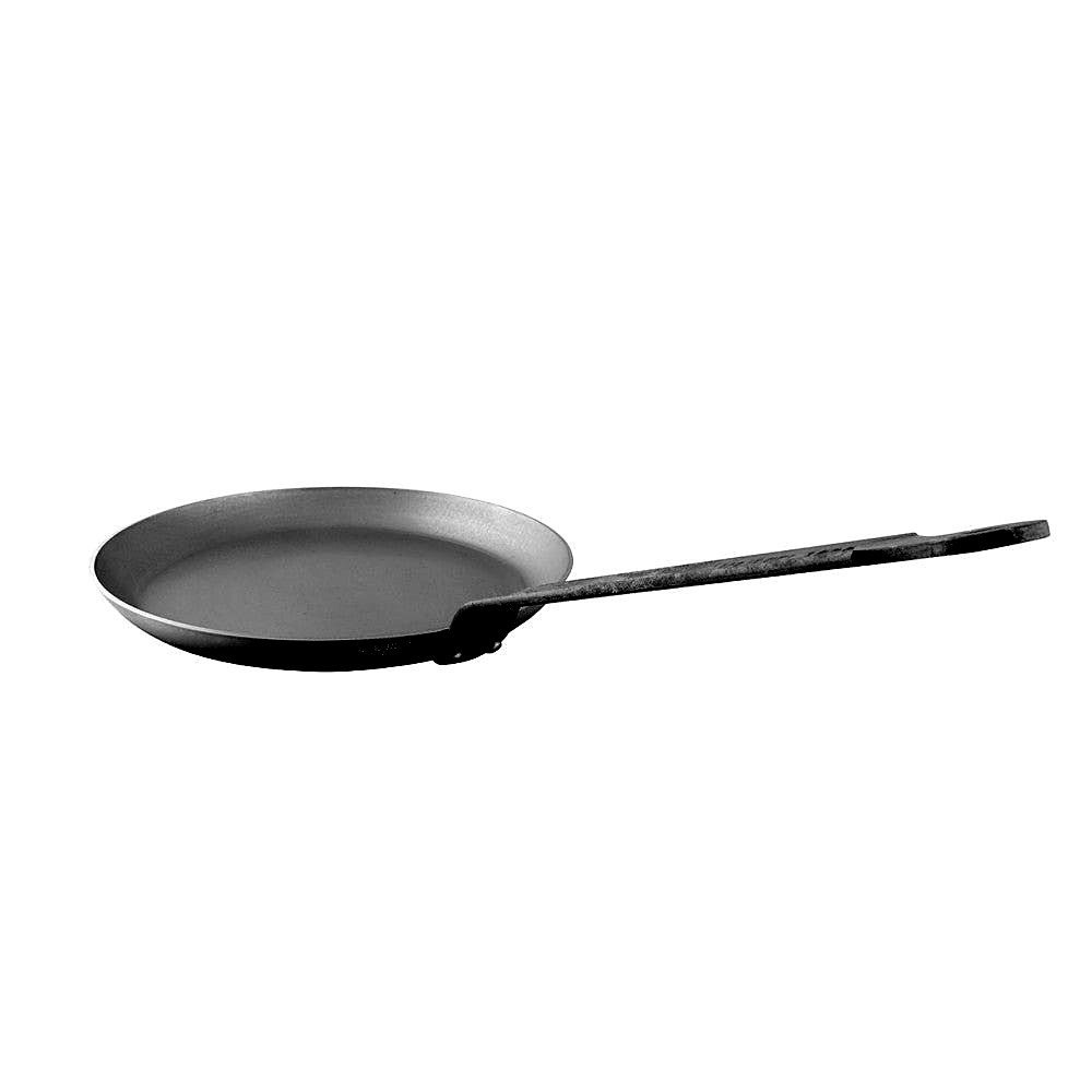 Mauviel 1830 M'Steel Black Carbon Steel Crepe Pan with Iron Handle, 7.9-Inch