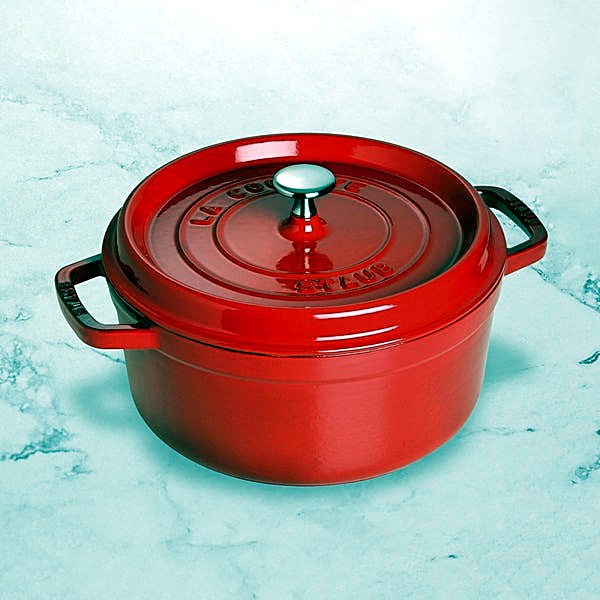 Staub Cast Iron 4-Qt Round Cocotte (Dutch Oven), Cherry