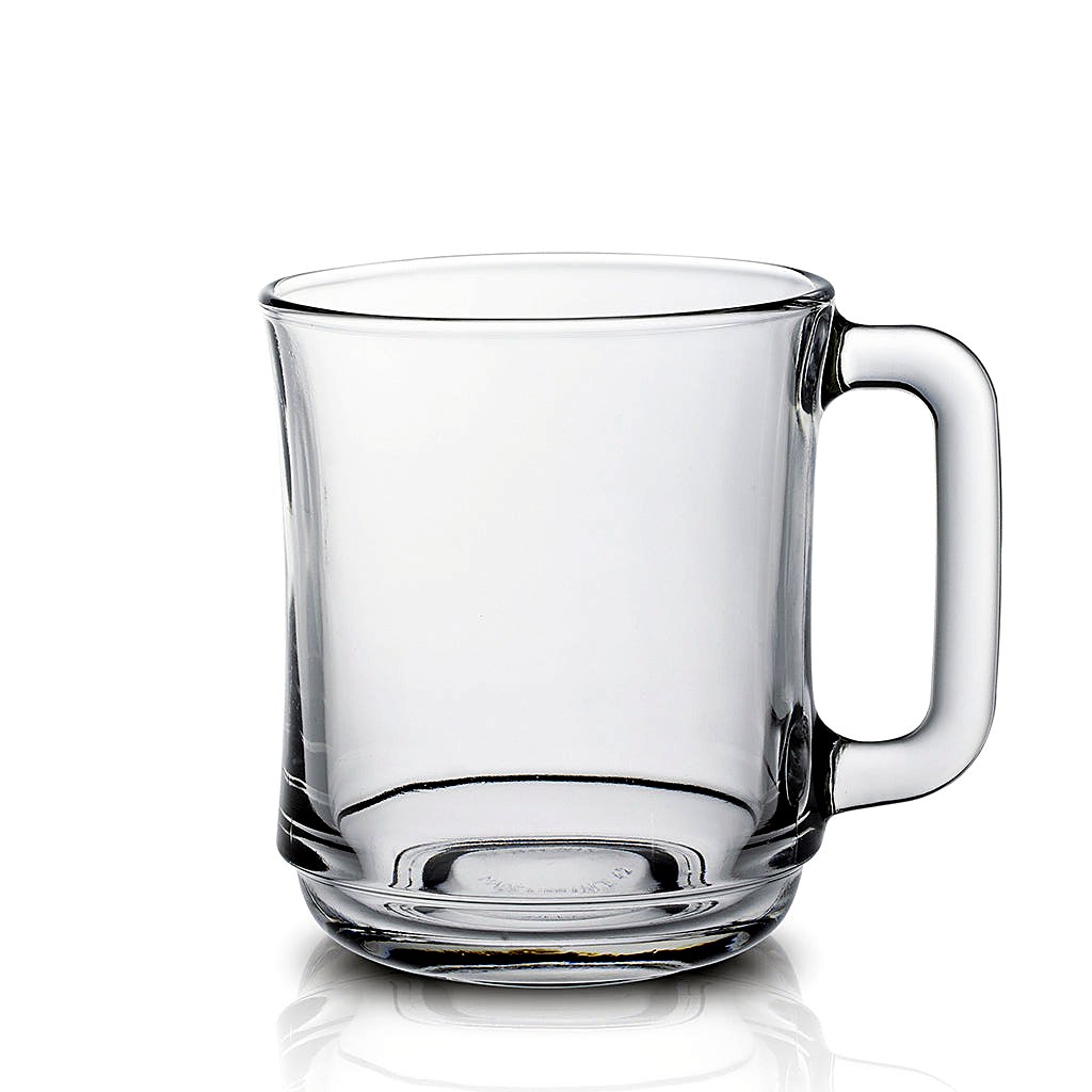 Duralex Lys Clear Stackable Glass Mug, Set of 6