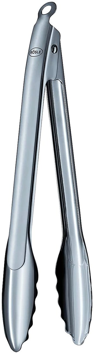 Rösle Stainless Steel Locking Tongs, 12-Inch