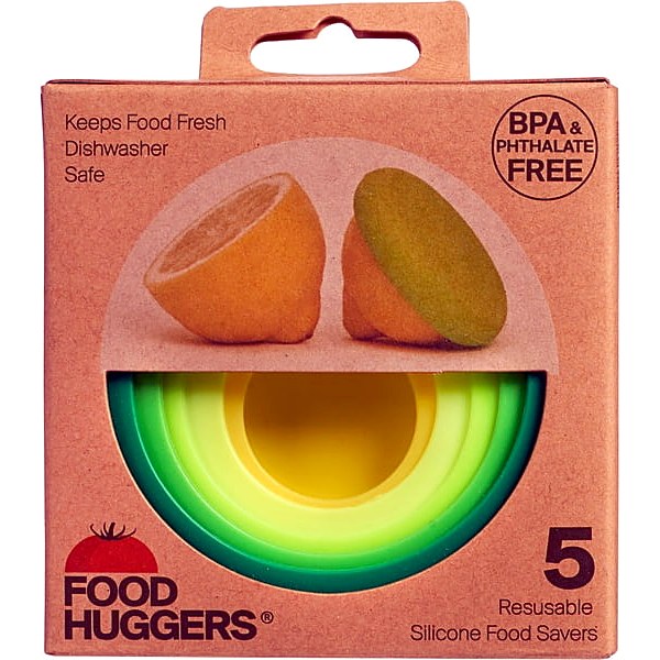 Food Huggers — Set of 5 Reusable Silicone Food Savers