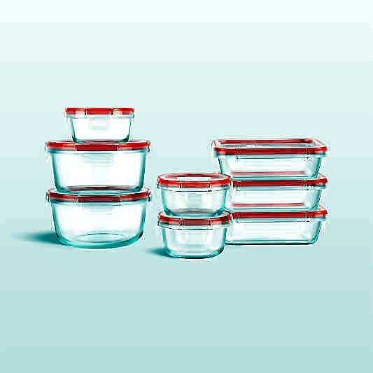 Pyrex FreshLock 16-Piece Glass Food Storage Set