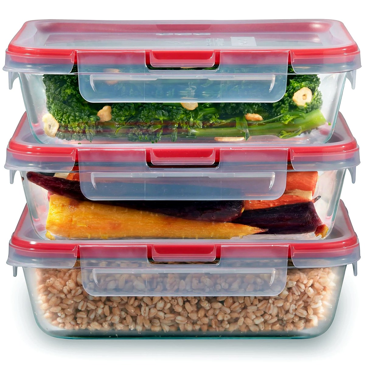 Pyrex FreshLock 6-Piece Glass Food Storage Set