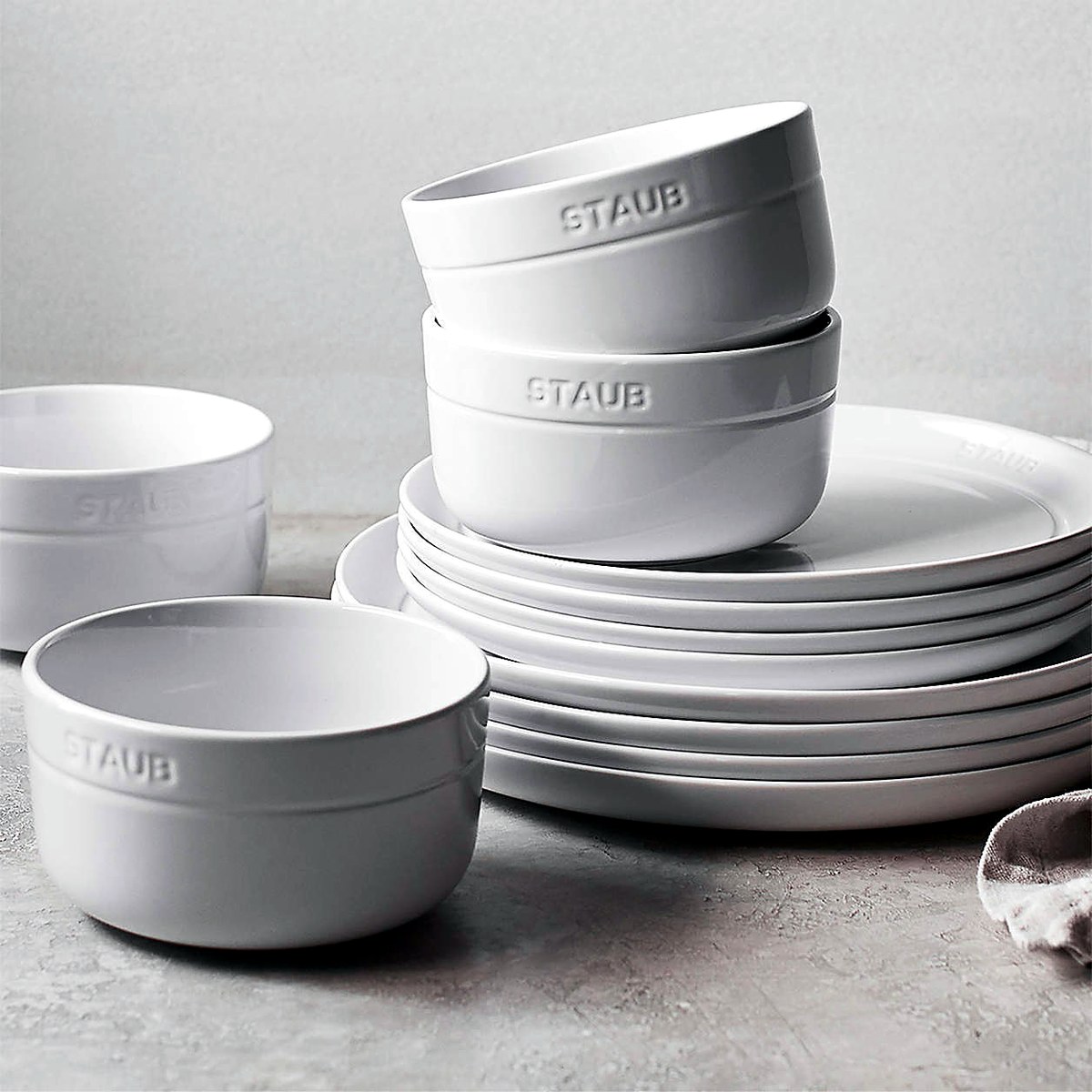 Staub 12-Piece Dinnerware Set β White