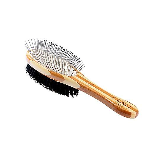 A22 Dual-Sided Bamboo Pet Brush (Boar Bristle & Alloy Pin)