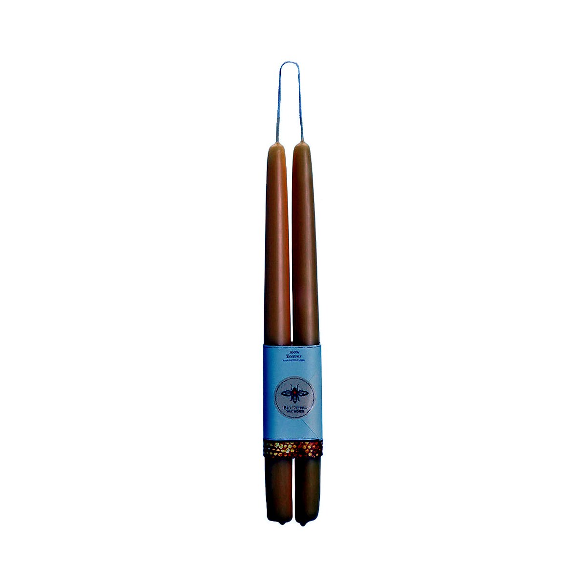 Natural Pure Beeswax Taper Pair
