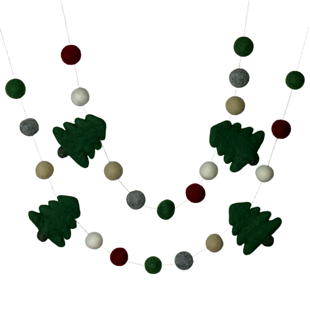 Christmas Tree Felt Garland — 4 ft