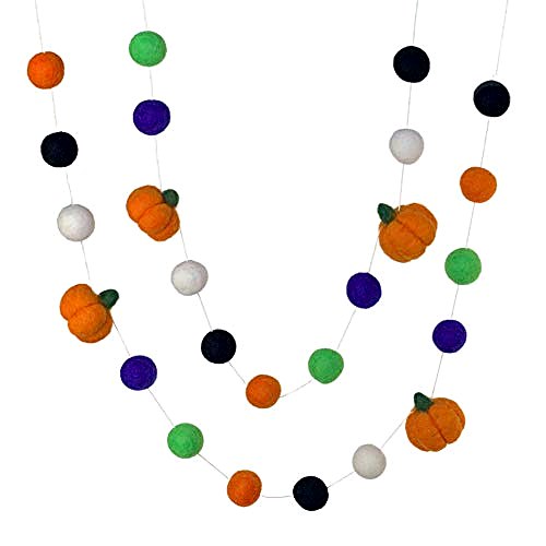 Halloween Pumpkin Felt Garland — 10 ft