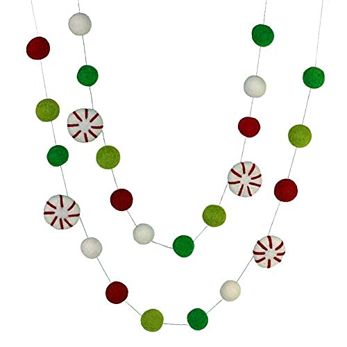 Peppermint Felt Christmas Garland — 4 ft
