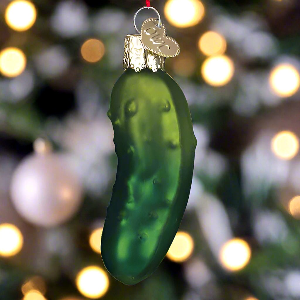 Sweet Pickle Glass Ornament