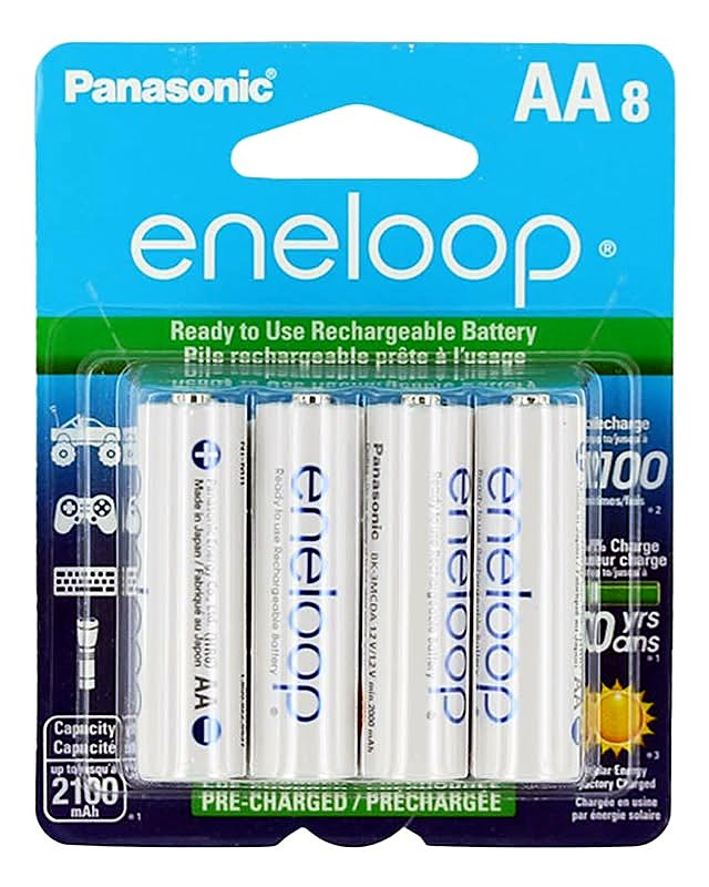 Panasonic eneloop AA Rechargeable Batteries, 8-Pack