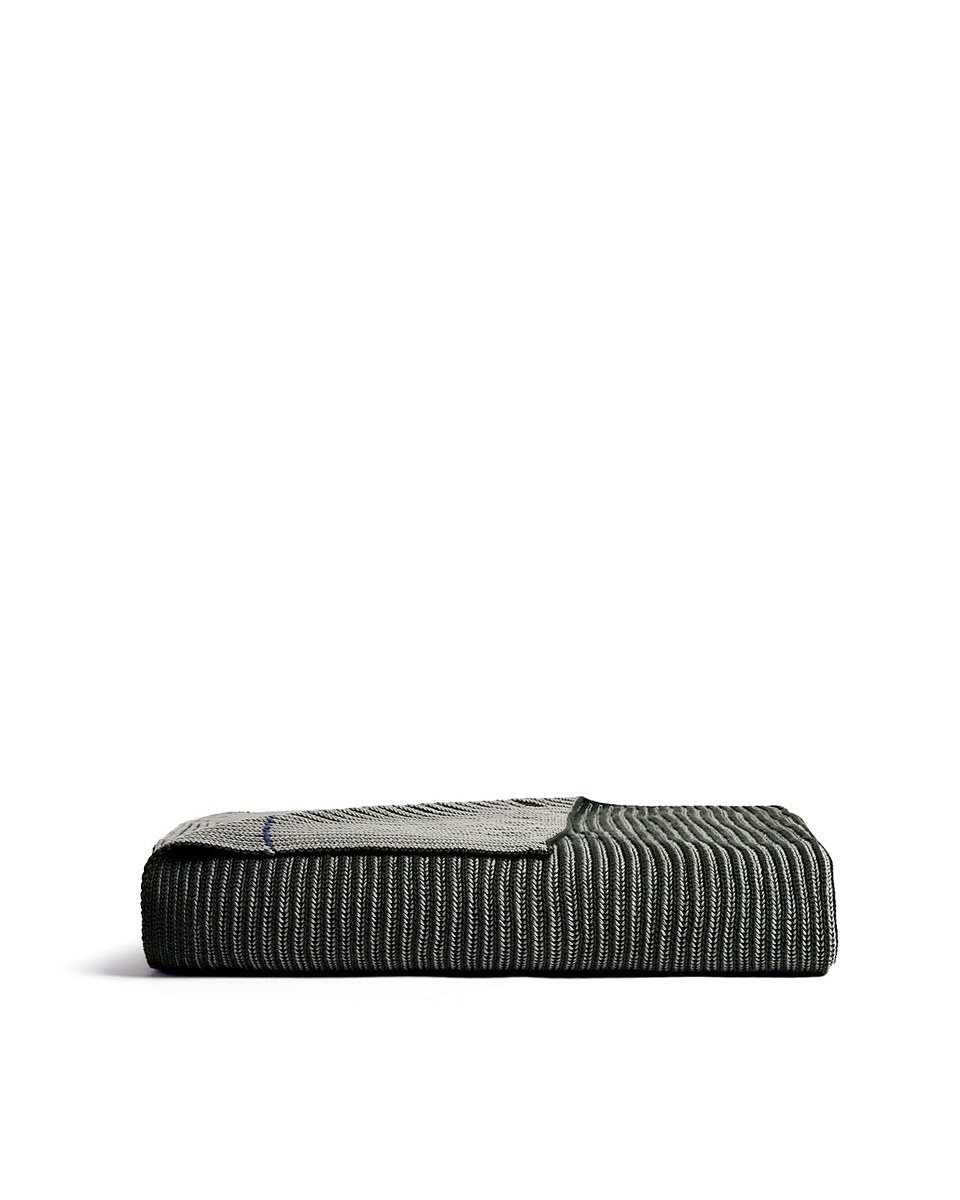Organic Two-Tone Rib Knit Throw