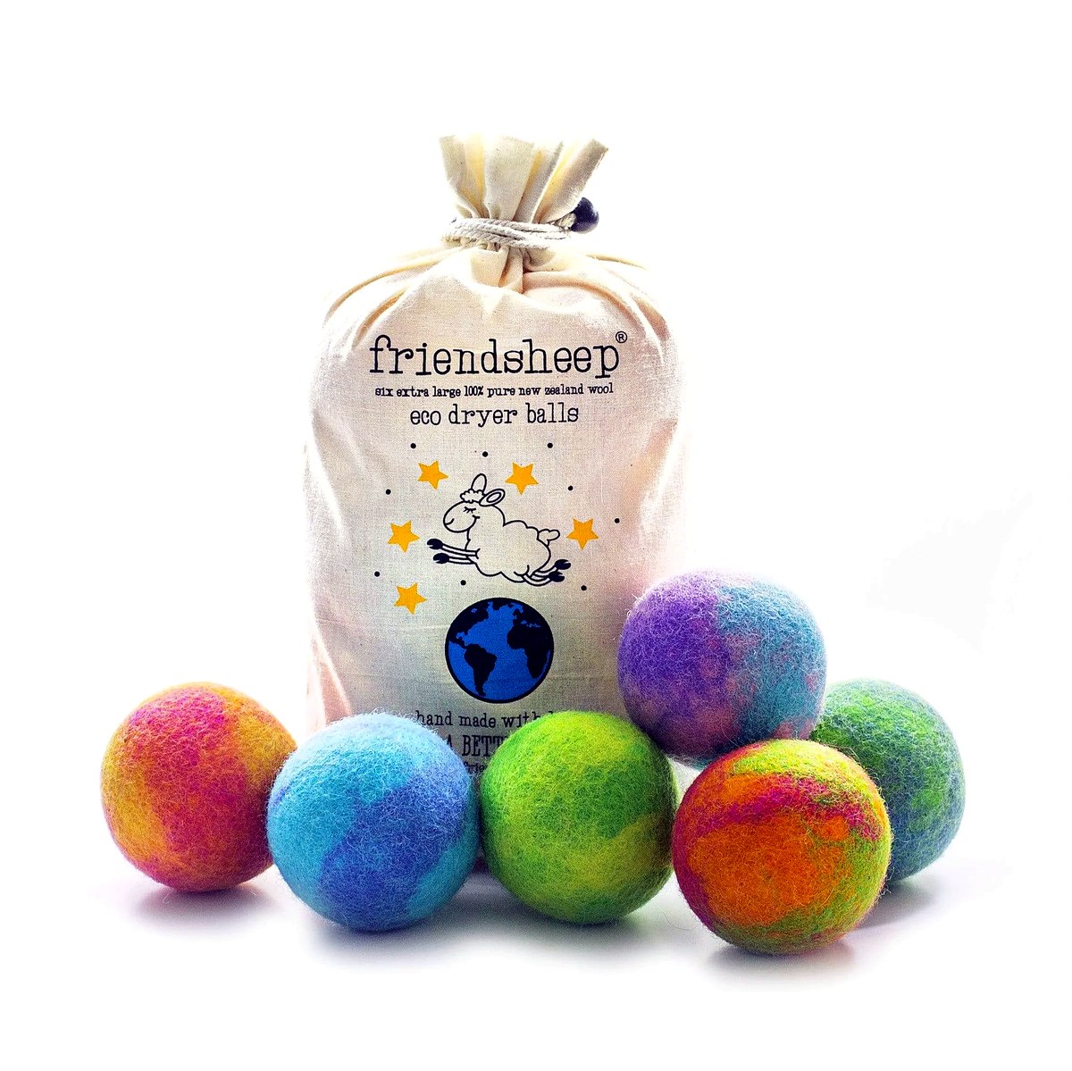Friendsheep Galaxy Eco Dryer Balls, Set of 6