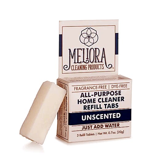 Meliora All-Purpose Home Cleaner Refill Tablets, Unscented, 3-Pack