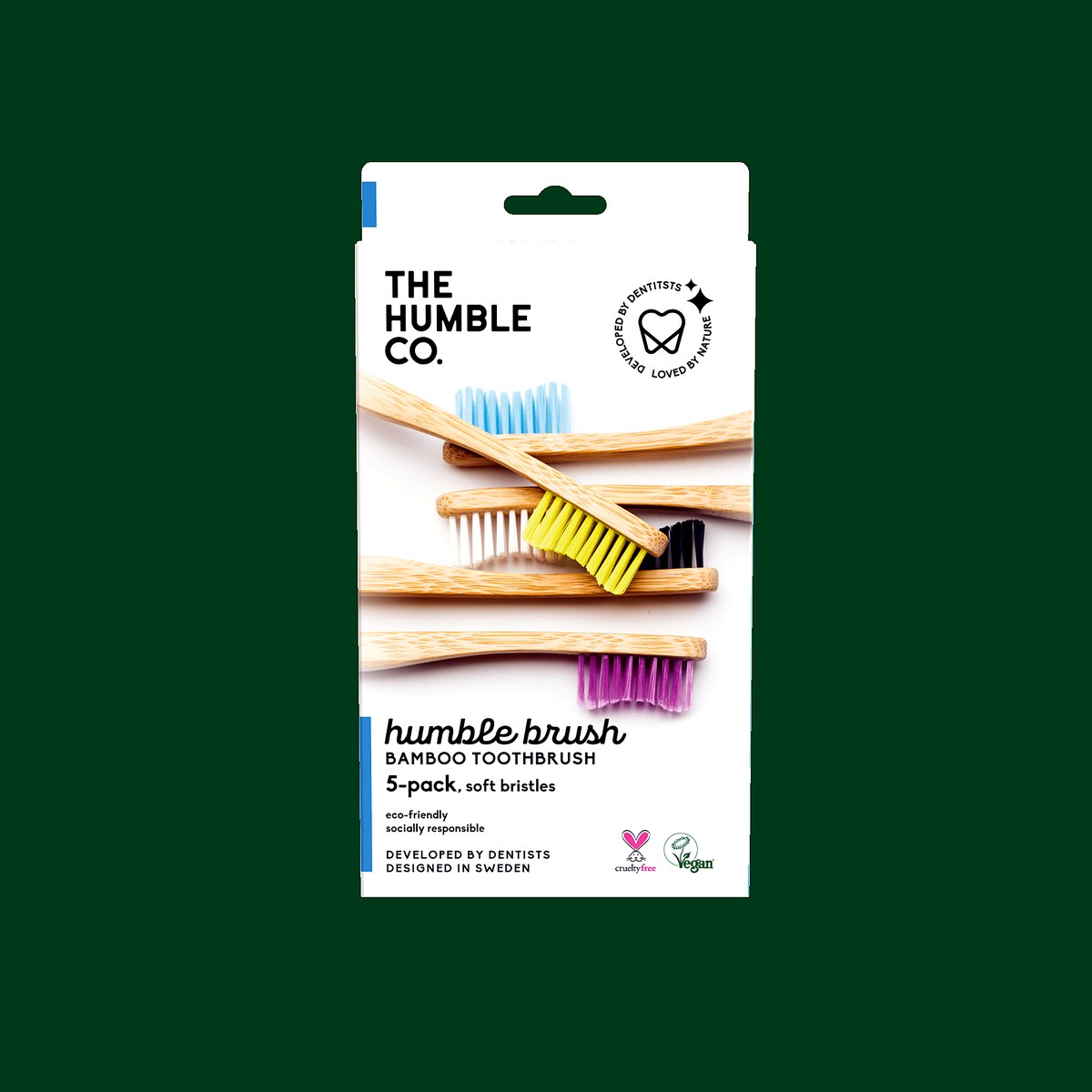 The Humble Co. Adult Bamboo Toothbrush, Soft, 5-Pack