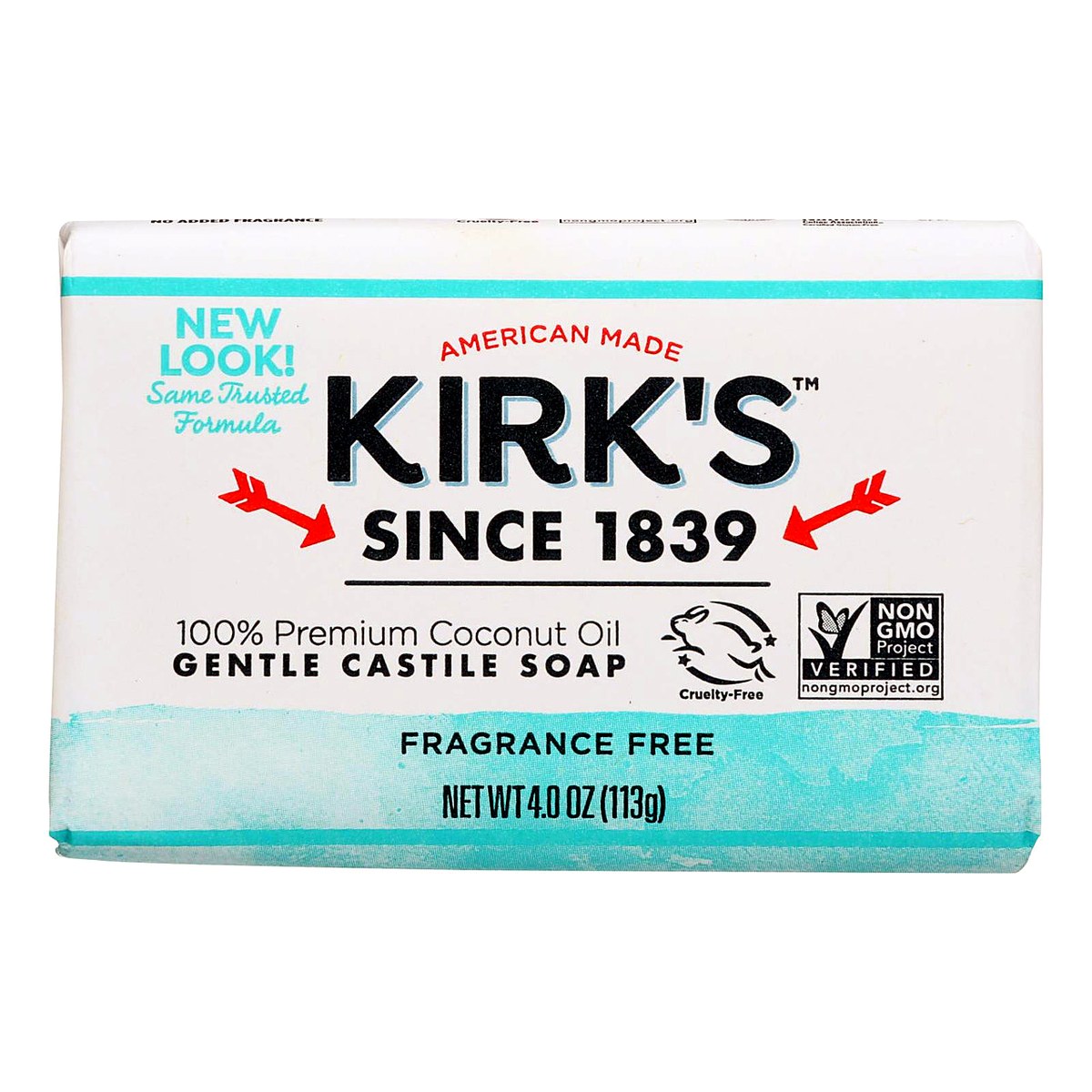 Kirk's Original Coco Castile Bar Soap, Fragrance Free, 4 oz