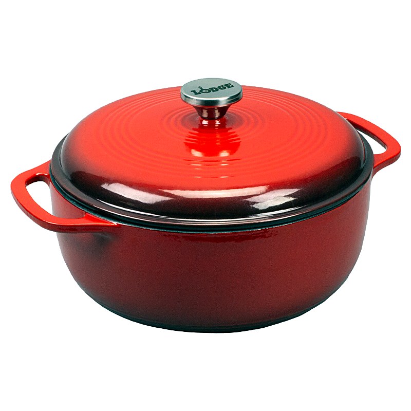 Lodge 6-Quart Enamel Cast Iron Dutch Oven (Red)