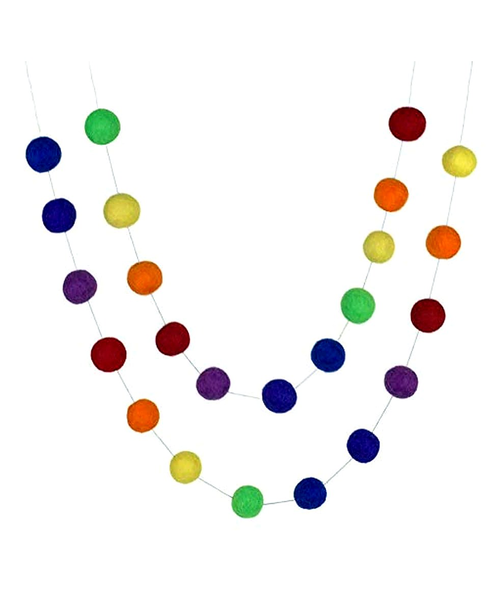 Rainbow Felt Ball Garland