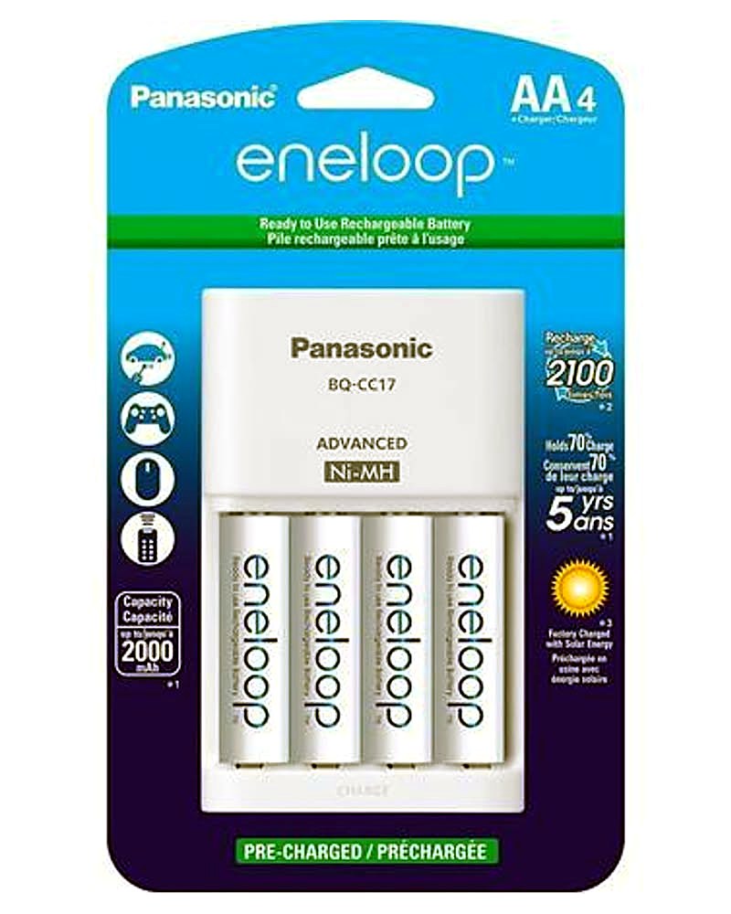 Panasonic eneloop AA Rechargeable Batteries + Charger Kit (4 AA)