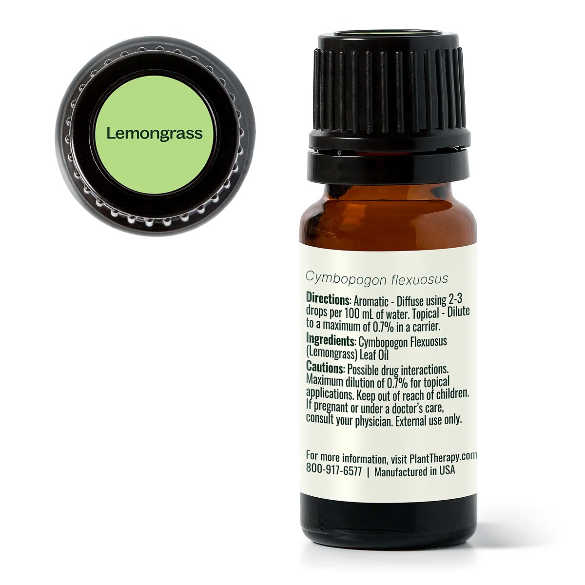 Plant Therapy Organic Lemongrass Essential Oil, 10 mL