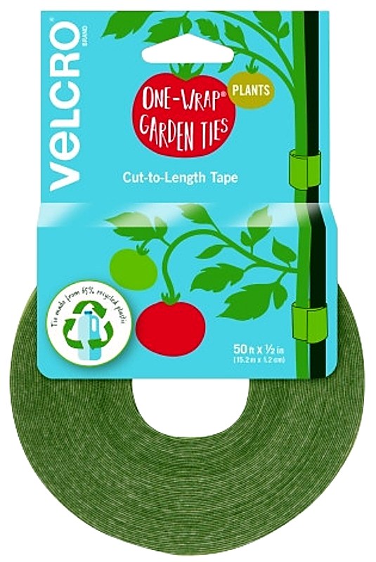 VELCRO Garden Ties, Green, 50 ft x 1/2 in
