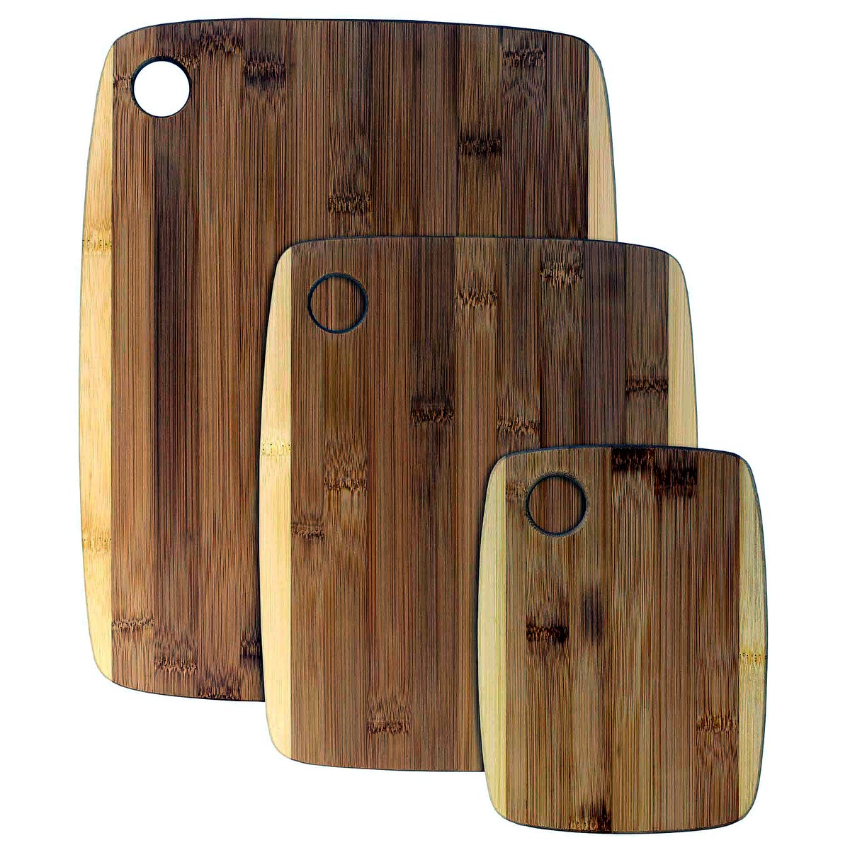 Totally Bamboo 3-Piece Two-Tone Cutting Board Set